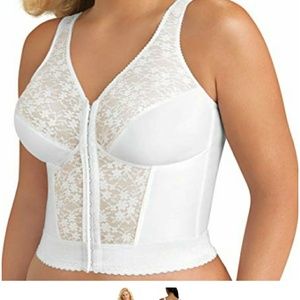 Exquisite form Longline lace Posture Bra White.